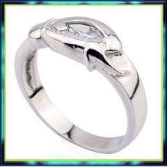 14 KT GOLD PLATED HORSE EYE RING SIZE 6