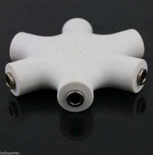HP 3.5mm Earphone Headphone Audio Splitter 1 Male to 2 3 4 5 Female Port