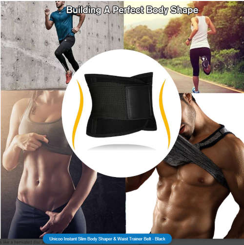 Unicoo Instant Slim Body Shaper and Waist Trainer Belt - Black