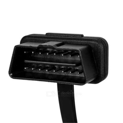 ELM327 5053 OBD2 16-Pin Male to Female Extension Flat Cable - Black