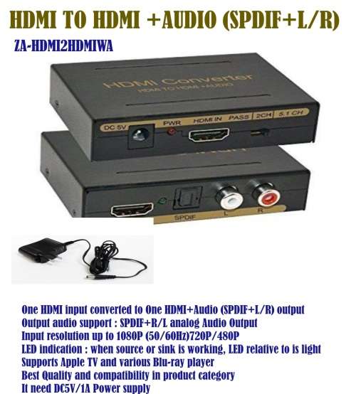 HDMI TO HDMI + AUDIO CONVERTER