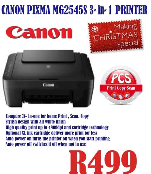 Canon Pixma MG2545S Black and Colour 3 in one Printer