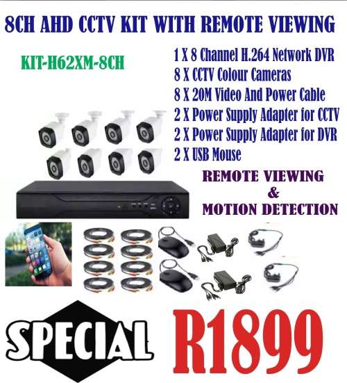 8 Channel AHD Cctv Kit With Remote Viewing
