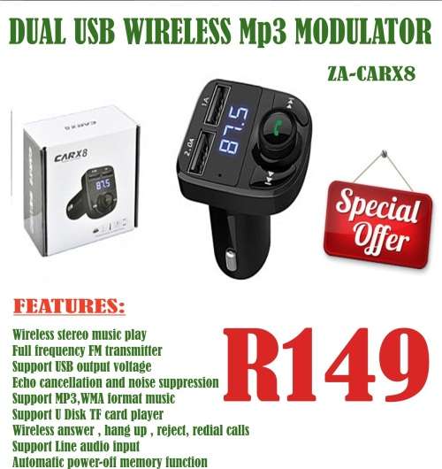 Dual USB Wireless MP3 Modulator