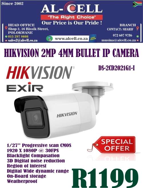 Hikvision 2 MP 4 MM Bullet IP Camera