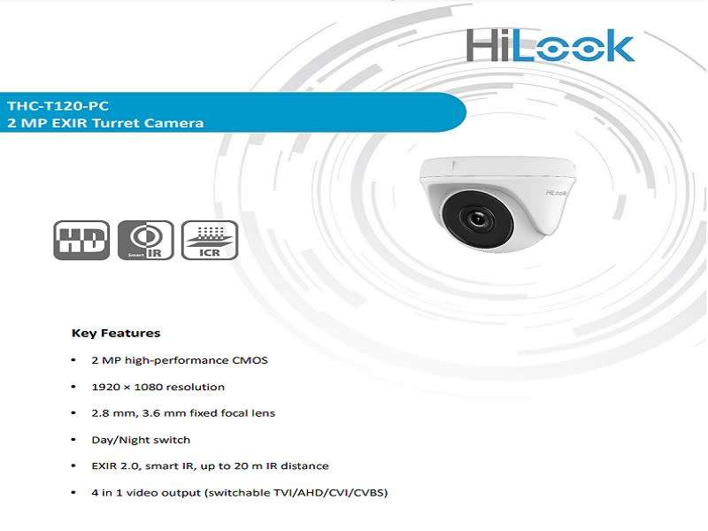 Hilook 1080P 2MP 2.8MM Dome Camera