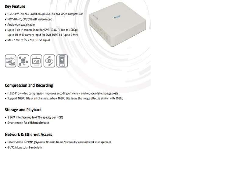 Hilook 4CH 1080P Lite Mini 1U DVR