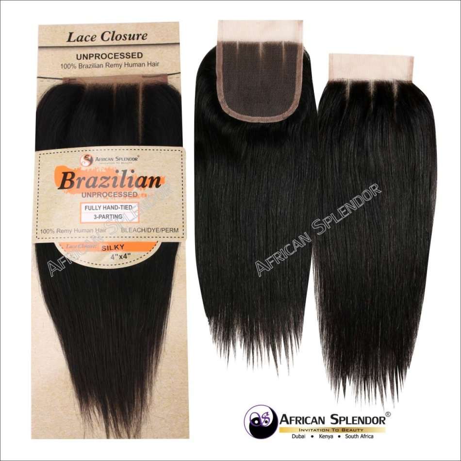 100% UNPROCESSED Virgin Remy Brazilian Human Hair 3 Bundles Set & 4''X4'' Lace Closure