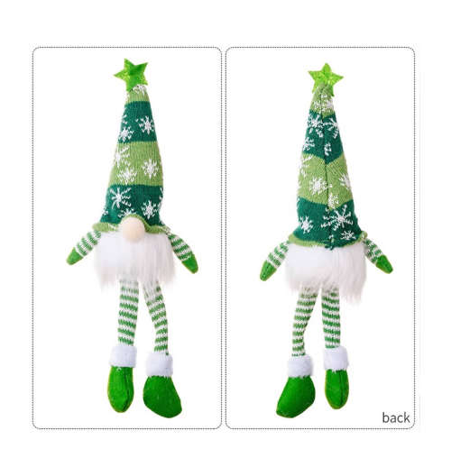 Christmas Knitted Faceless Santa Claus With Long Legs, Christmas Decoration Ornament For Home