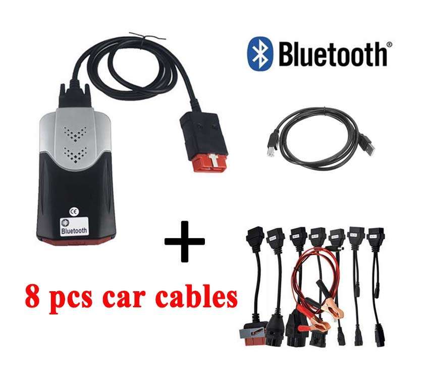 LATEST 2021 VERSION DELPHI (NEW DESIGN) WITH DELPHI AND AUTOCOM SOFTWARE + 8 PC CAR CABLE SET