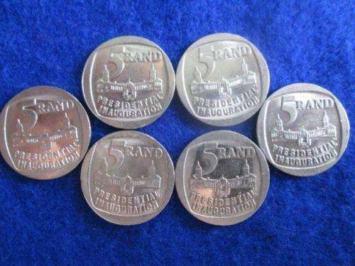 1994 Presidential Inauguration R5 . Circulated coins.