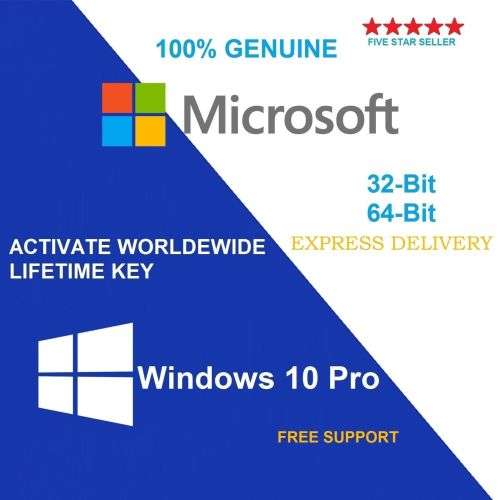 Windows 10 Pro (ORIGINAL NEW KEY) (32/64Bit) for 1 PC. No disk. Download link. READ BELOW