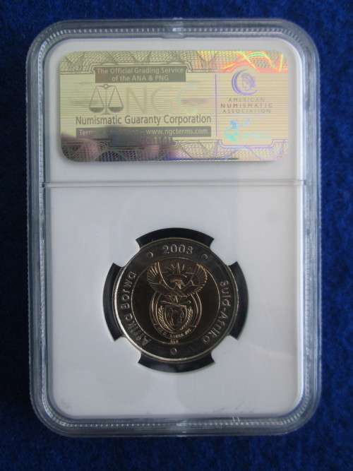 Mandela 90th Birthday R5. MS66 - NGC Graded.