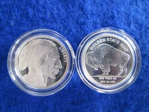 Silver 1/10th Troy Oz .999 - Buffalo/Indian Head -  Fractional Bullion Art - Round.