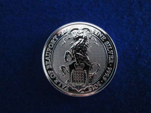 2oz GB Fine Silver Queens Beasts  Yale of Beaufort 2019 (Coin 7 of 10) in Capsule.