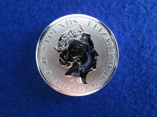 2oz GB Fine Silver Queens Beasts  Yale of Beaufort 2019 (Coin 7 of 10) in Capsule.