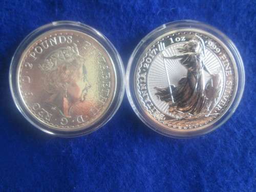 2017 Silver 1oz Britannia coin £2 Bullion UK Royal Mint .999 silver