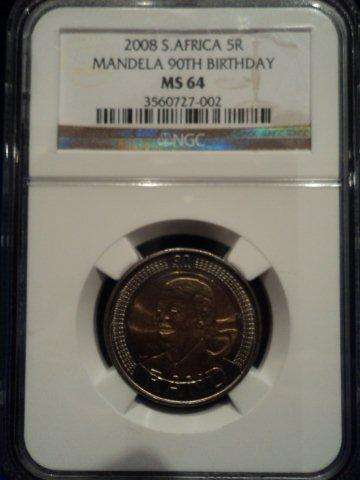 MS64 - NGC Graded. Mandela 90th Birthday R5.