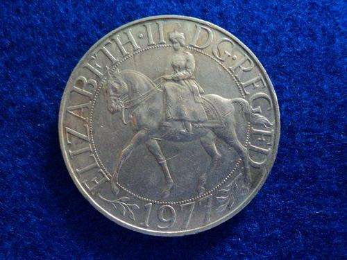 1977 Queen Elizabeth II Silver Jubilee Cupronickel crown.  Circulated.