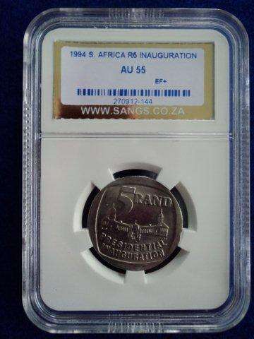 AU 55 - 1994 PRESIDENTIAL INAUGURATION R5 COIN.  SANGS GRADED.