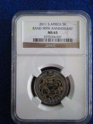 MS65 - 2011 SARB 90TH ANNIVERSARY R5 COIN - NGC GRADED.