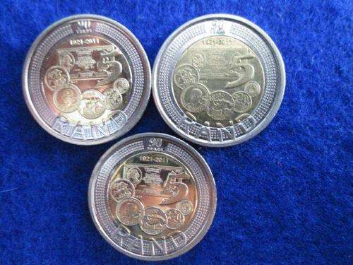 2011 SARB 90TH ANNIVERSARY R5 COIN.  BID PER COIN TO TAKE ALL.