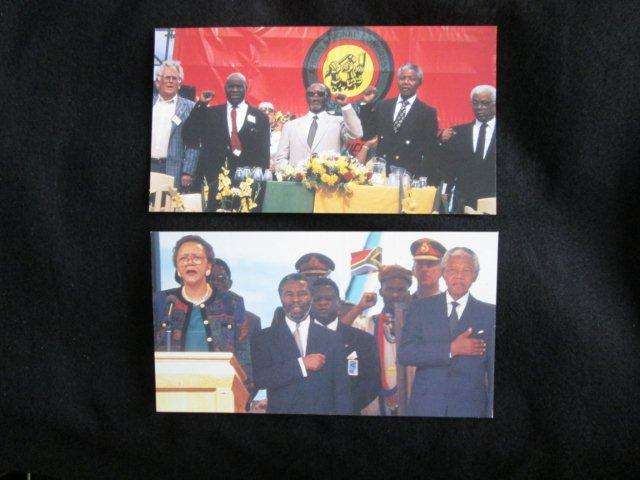 TWO NELSON MANDELA POSTCARDS.