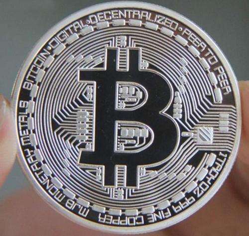 1 Oz .999 Pure Silver Plated Commemorative BTC Bitcoin.
