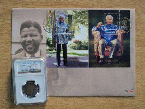 Mandela Combo Special.  AU 58 90th Birthday R5 - Mandela 90th Birthday FDC 7.130.