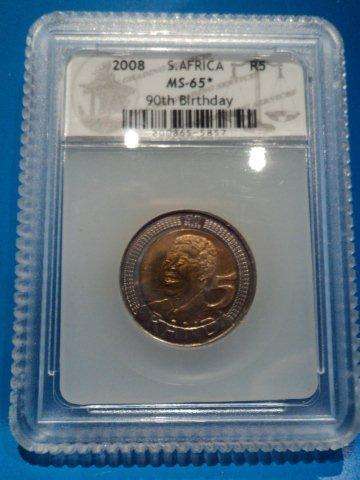 MS - 65* (Star) - RARE Mandela 90th Birthday R5. SACGS Graded.
