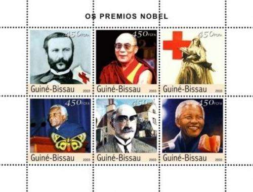 Guinea-Bissau - Nobel Prize Winners. Dunant - Dalai Lama - Desmond Tutu - Kipling - Nelson Mandela.