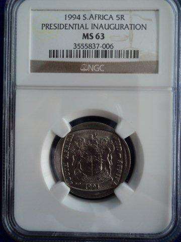 1994 Presidential Inauguration R5 .  MS63 NGC Graded Coin.