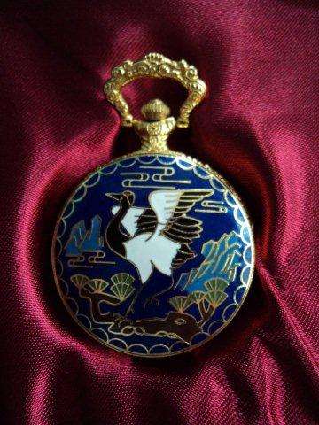 'Love Bird'  1890s - style Replica  Quartz Pocket Watch.
