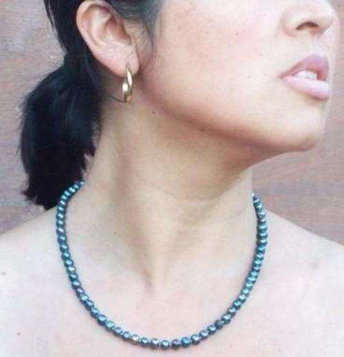 BELEIVE IT !! Natural Geniune Black Freshwater Pearl Necklace