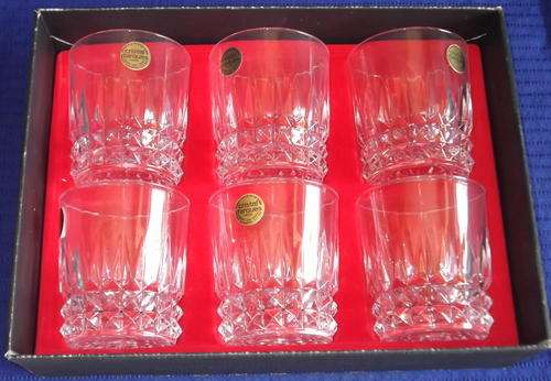 CRISTAL D'ARQUES "VILLANDRY" WHISKY GLASSES - NEW IN BOX