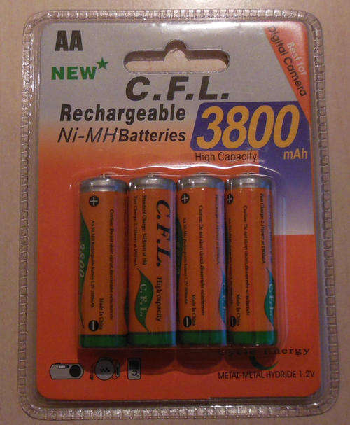 RECHARGEABLE BATTERIES 4 x AA Ni-MH 3800 mAh
