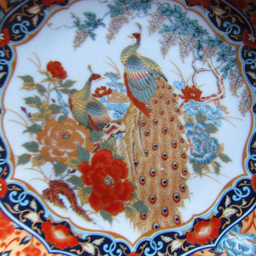 IMARI PLATE WITH PEACOCKS - 16cm