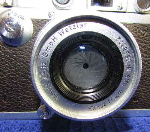 VINTAGE 1936 LEICA IIIA  CAMERA with ELMAR 50mm  2.8 LENS - In perfect working condition