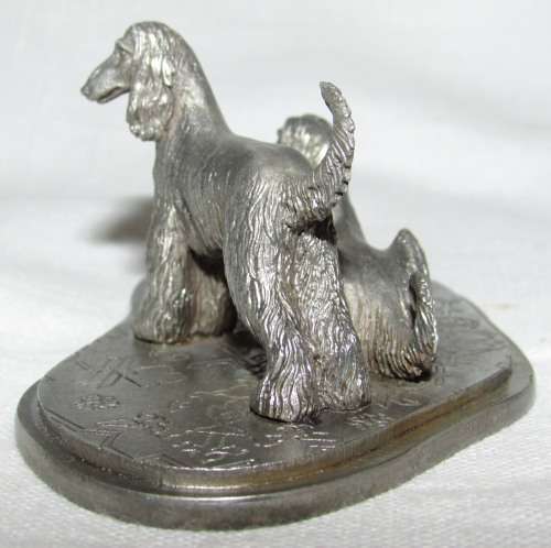 ABSOLUTELY GORGEOUS PAIR OF PEWTER AFGHAN HOUNDS