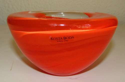 KOSTA BODA "ATOLL" BOWL - ORANGE