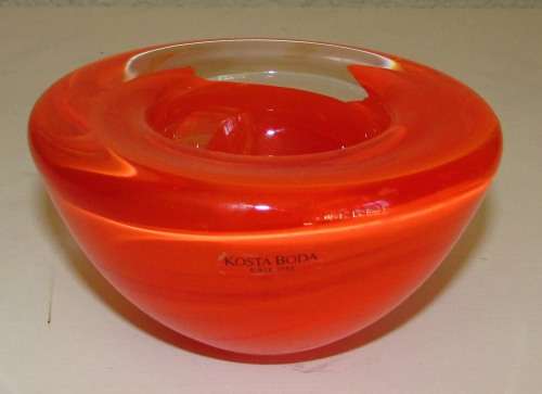 KOSTA BODA "ATOLL" BOWL - ORANGE
