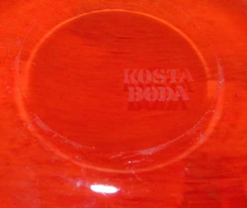 KOSTA BODA "ATOLL" BOWL - ORANGE