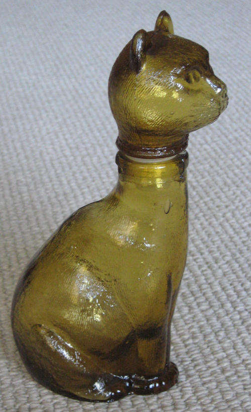 CAT GLASS BOTTLE