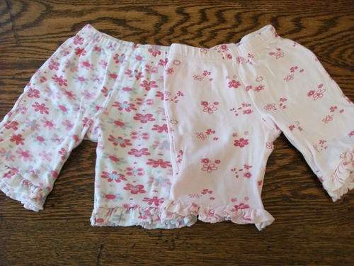Set of Two Pink Floral Pants 0 - 3 Months