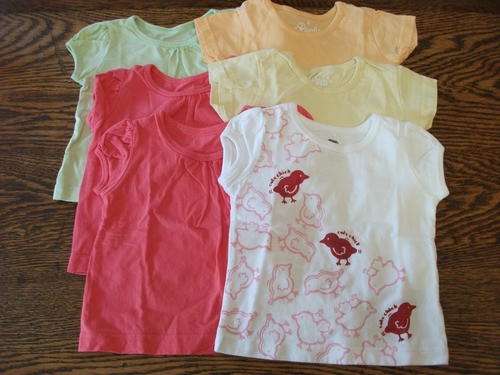 Set of 6 Girls' T-Shirts 6 - 12 Months
