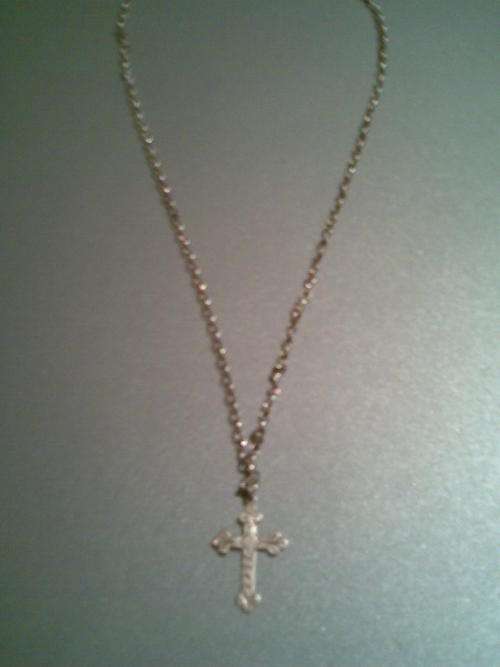 STERLING SILVER BELCHER CHAIN AND CRUCIFIX CROSS