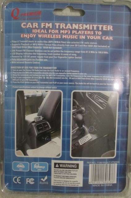 ***CAR FM TRANSMITTER** ENJOY WIRELESS MUSIC IN YOUR CAR