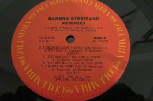 BARBRA STREISAND - MEMORIES - BEAUTIFUL COLLECTIONS OF SONGS