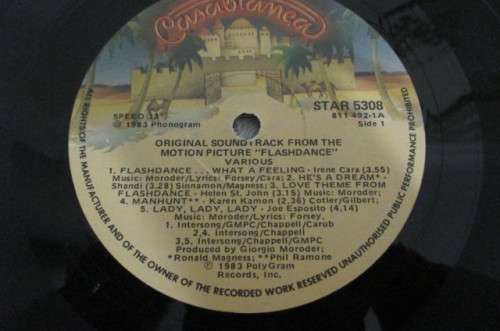 FLASH DANCE ORIGINAL SOUND TRACK FROM MOTION PICTURE