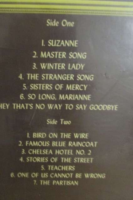 LEONARD COHEN - CONTAINS -***SUZANNE****SO LONG MARIANNE***